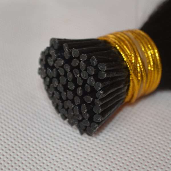 Alternative view of I-tip Raw Hair Extensions Straight Natural Color