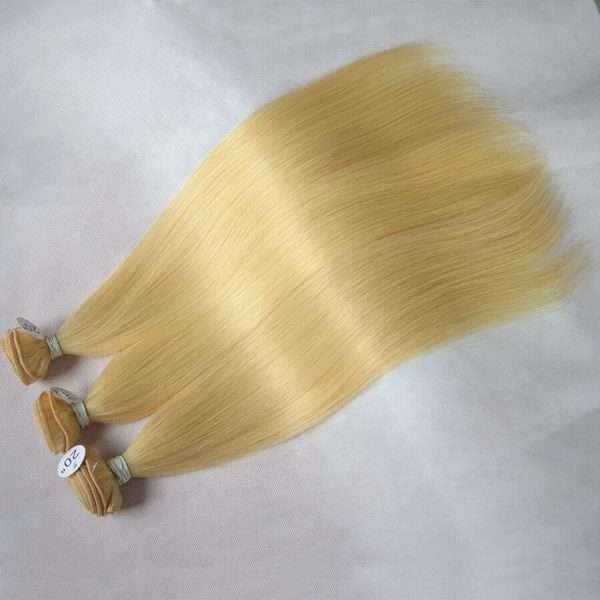 3pcs blonde straight hair