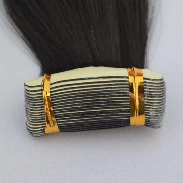 Alternative view of Tape Ins Hair Extensions Straight Natural Color Virgin Raw Hair 3 Packs 150 Grams