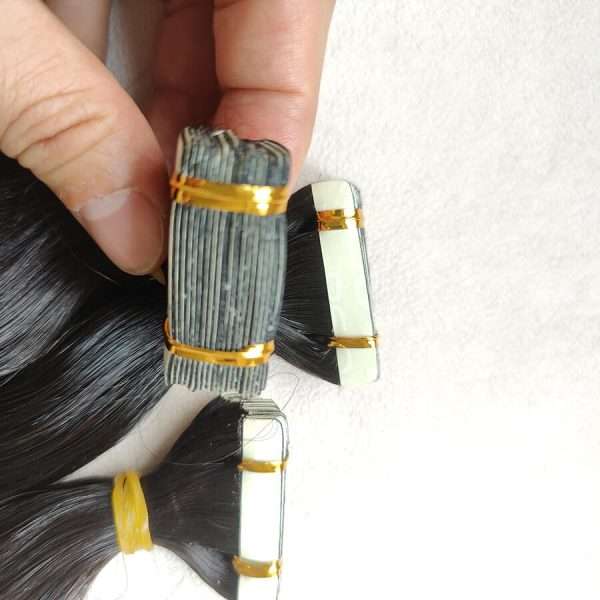 Alternative view of Tape Ins Hair Extensions Body Wave Natural Color Virgin Hair 3 Packs 150 Grams